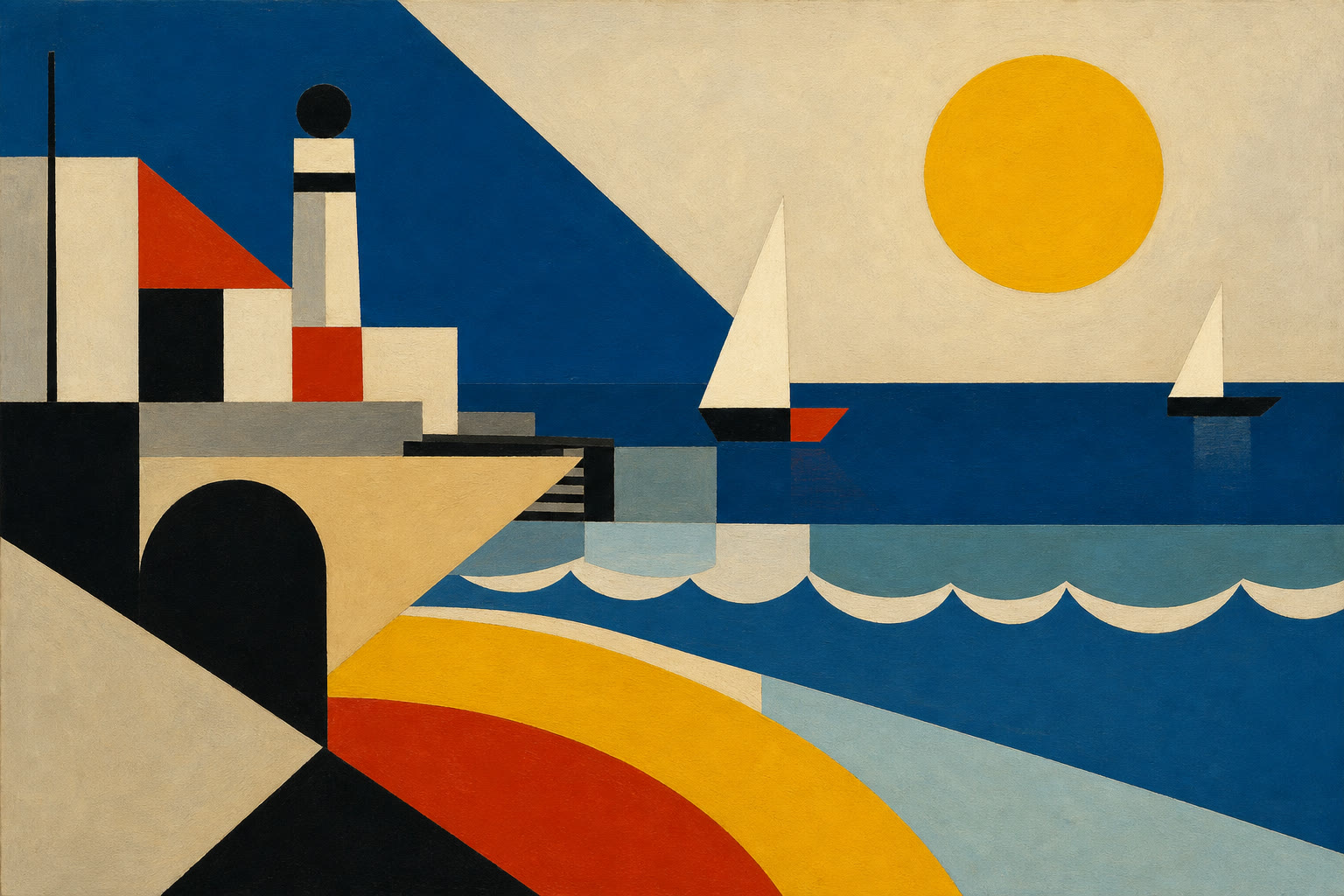 Bauhaus style seaside painting - Seedance 2.5