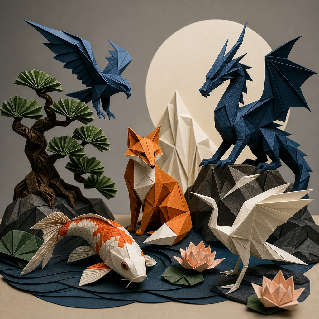 Intricate origami paper sculpture art - Seedance 2.5